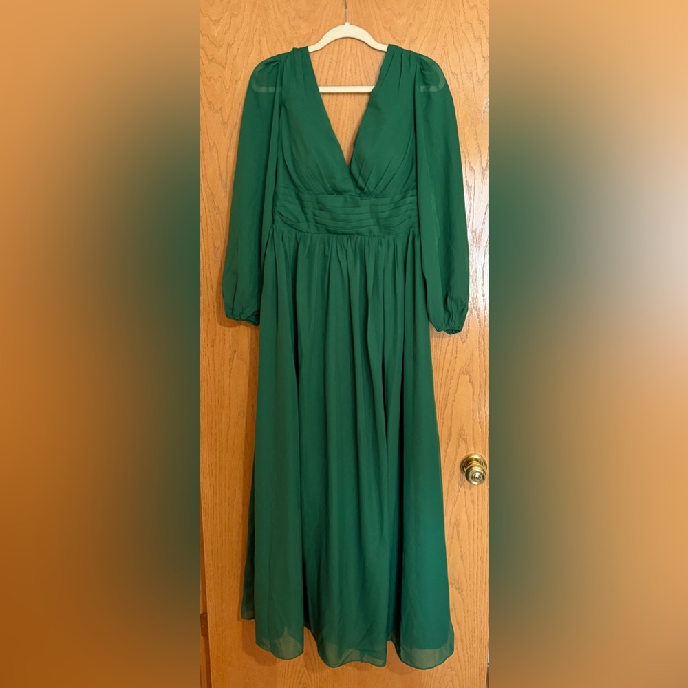 Green formal dress, size 12.